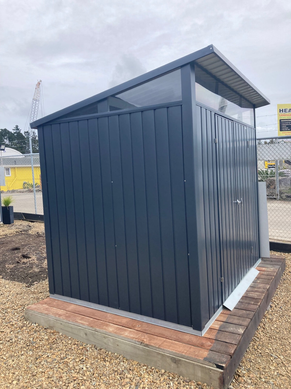 DuraMax Palladium Steel Shed - 2.4m x 1.8m DISPLAY SHED