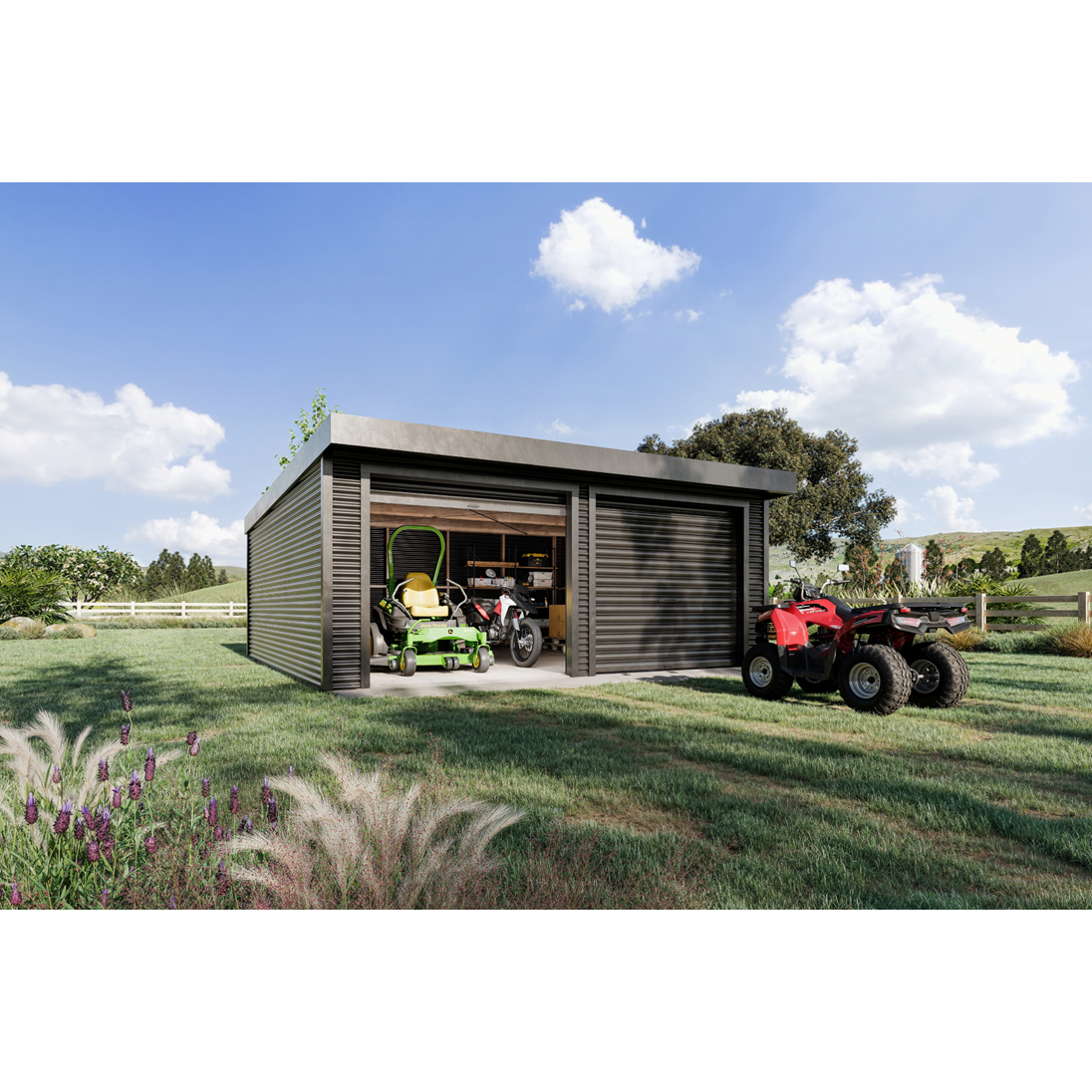 Duratuf Lifestyle OXFORD Workshop DOUBLE ROLLER - 6.0m x 4.8m (Colour Finish)