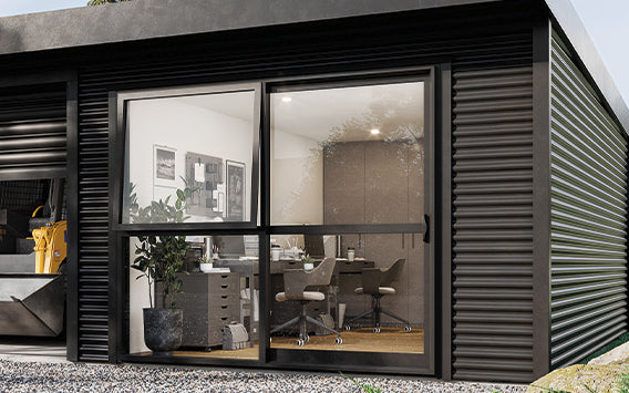 Duratuf Lifestyle WAIHEKE CABIN w. Ranch Slider & Floor - 4.2m x 3.6m (Colour Finish)