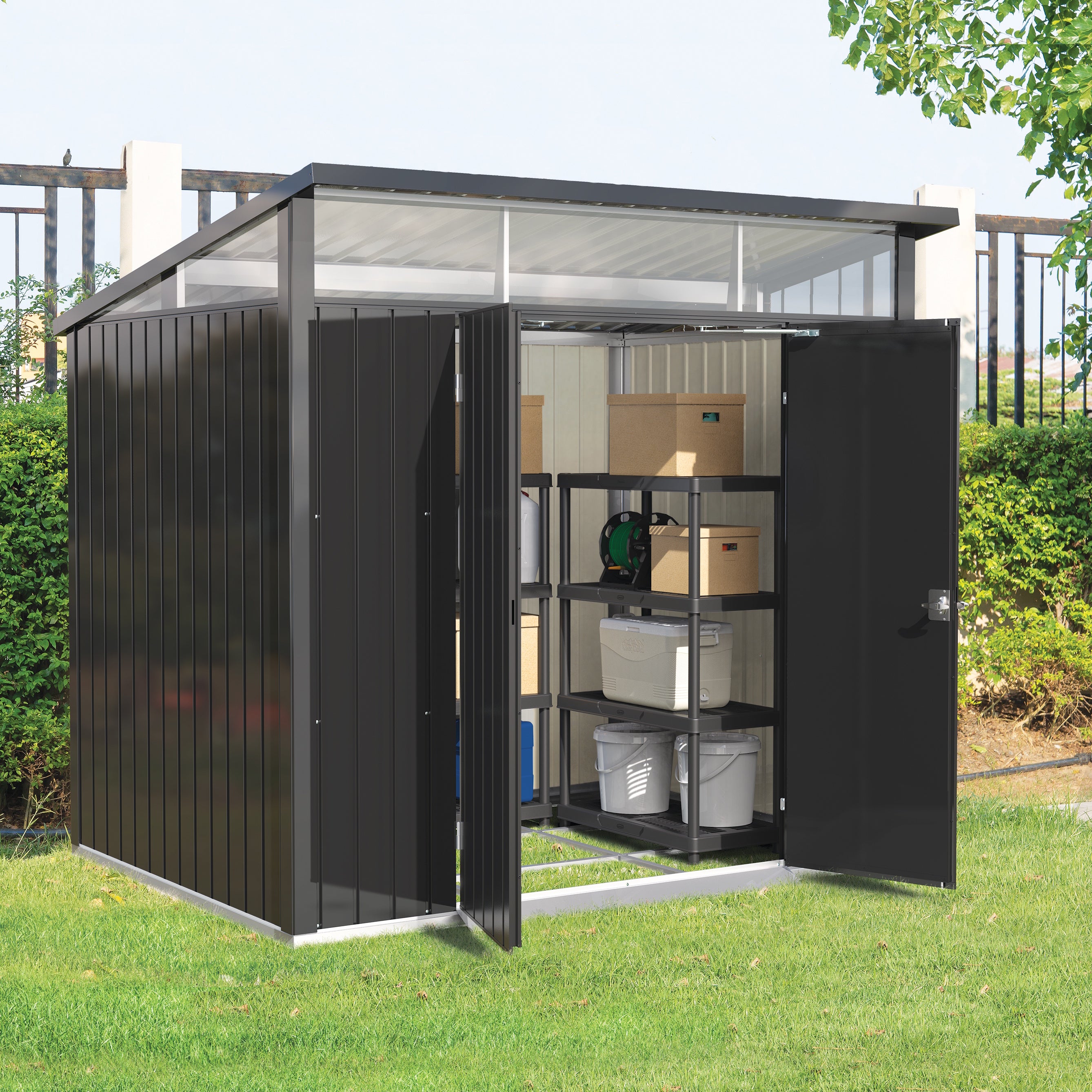 DuraMax Palladium Steel Shed - 2.45m x 1.8m x 1.88m Kitset