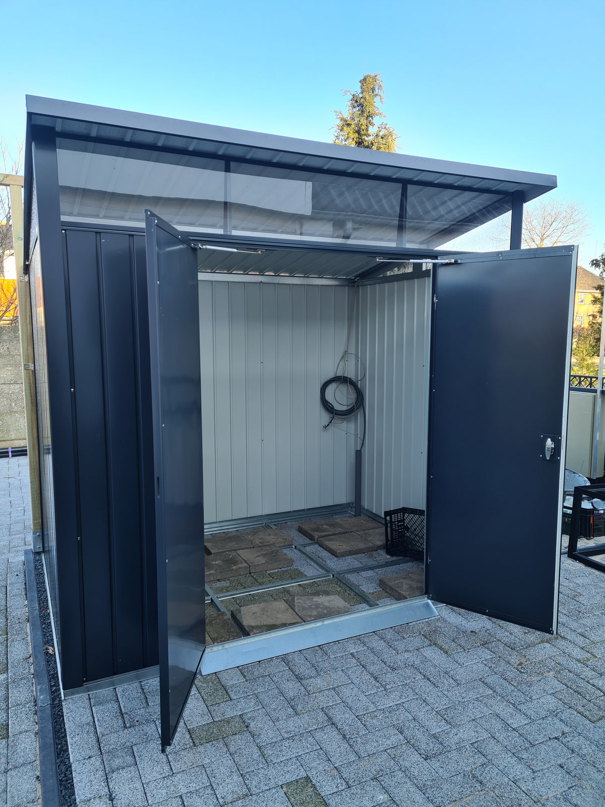 DuraMax Palladium Steel Shed - 2.4m x 1.8m DISPLAY SHED