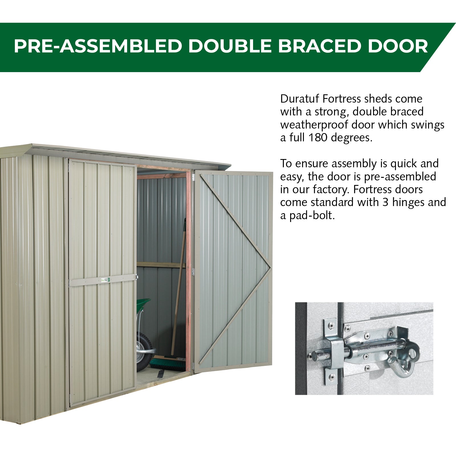 Fortress TUF800 Shed - 2.8m x 1.7m (Colour Finish)