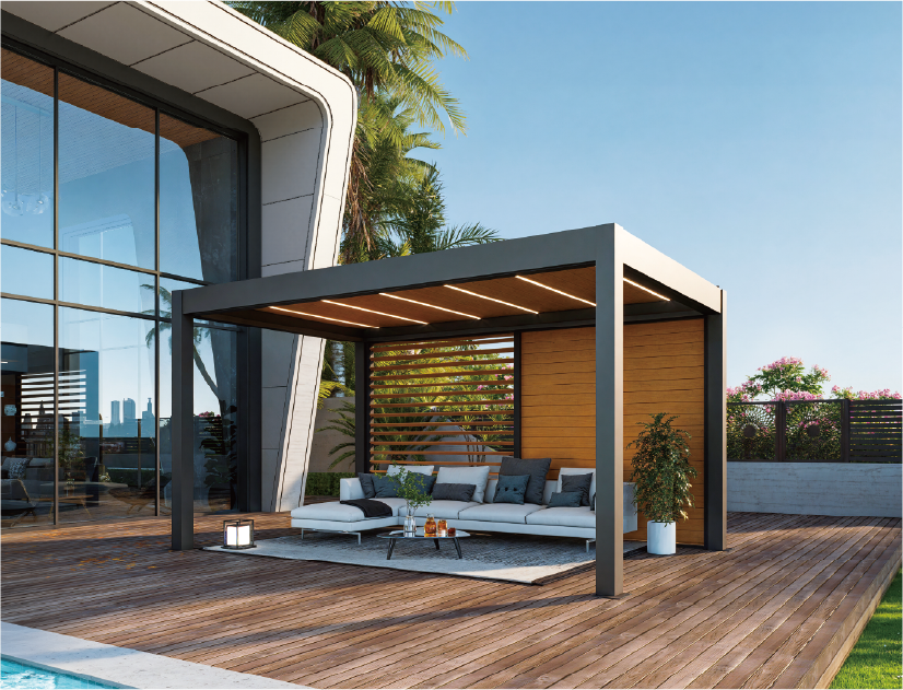 TLP Elite Motorised Horizontal Operable Blades Screen - 5m side