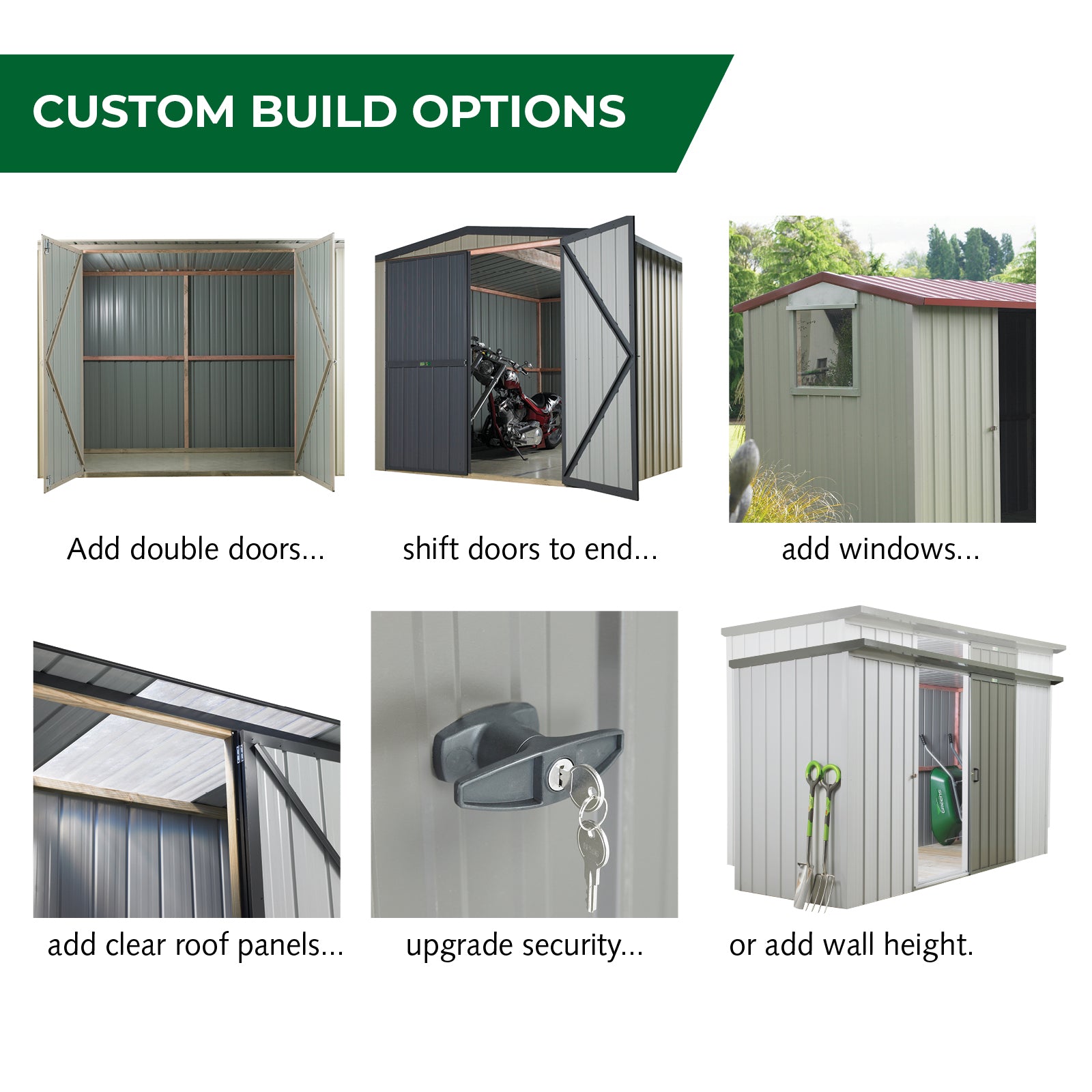 Duratuf Kiwi Shed KL3 - 3.4m x 1.2m (Colour Finish)