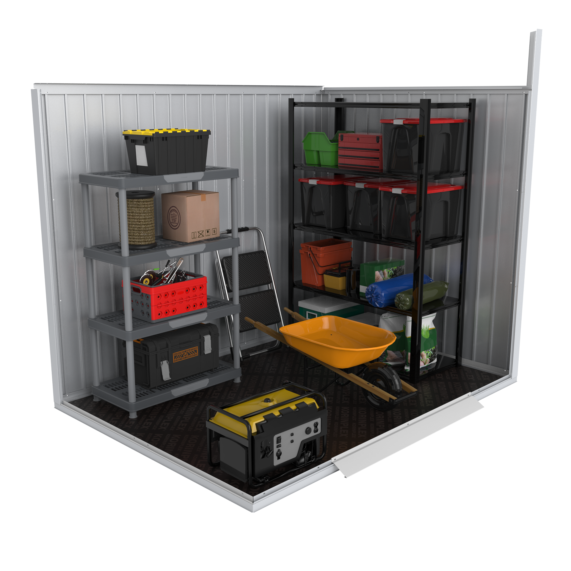 DuraMax Palladium Steel Shed - 2.4m x 1.8m Kitset SILVER