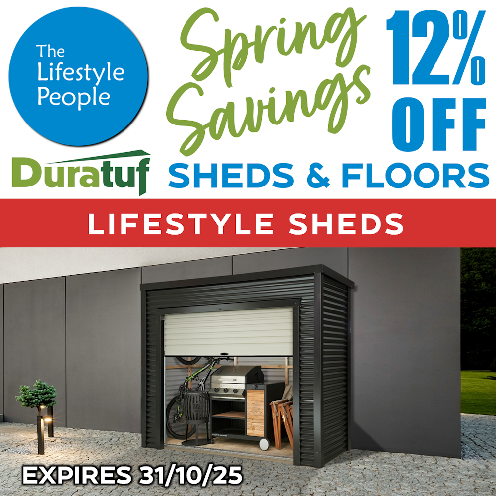 Duratuf Lifestyle PONSONBY Shed 2.4m x 1.0m (Colour finish)