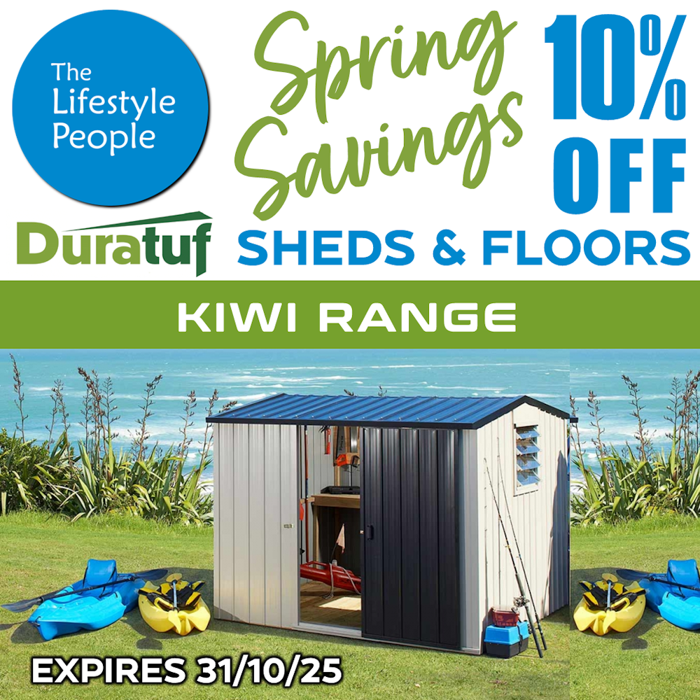 Duratuf Kiwi Shed MK2 - 2.5m x 1.7m (Colour Finish)