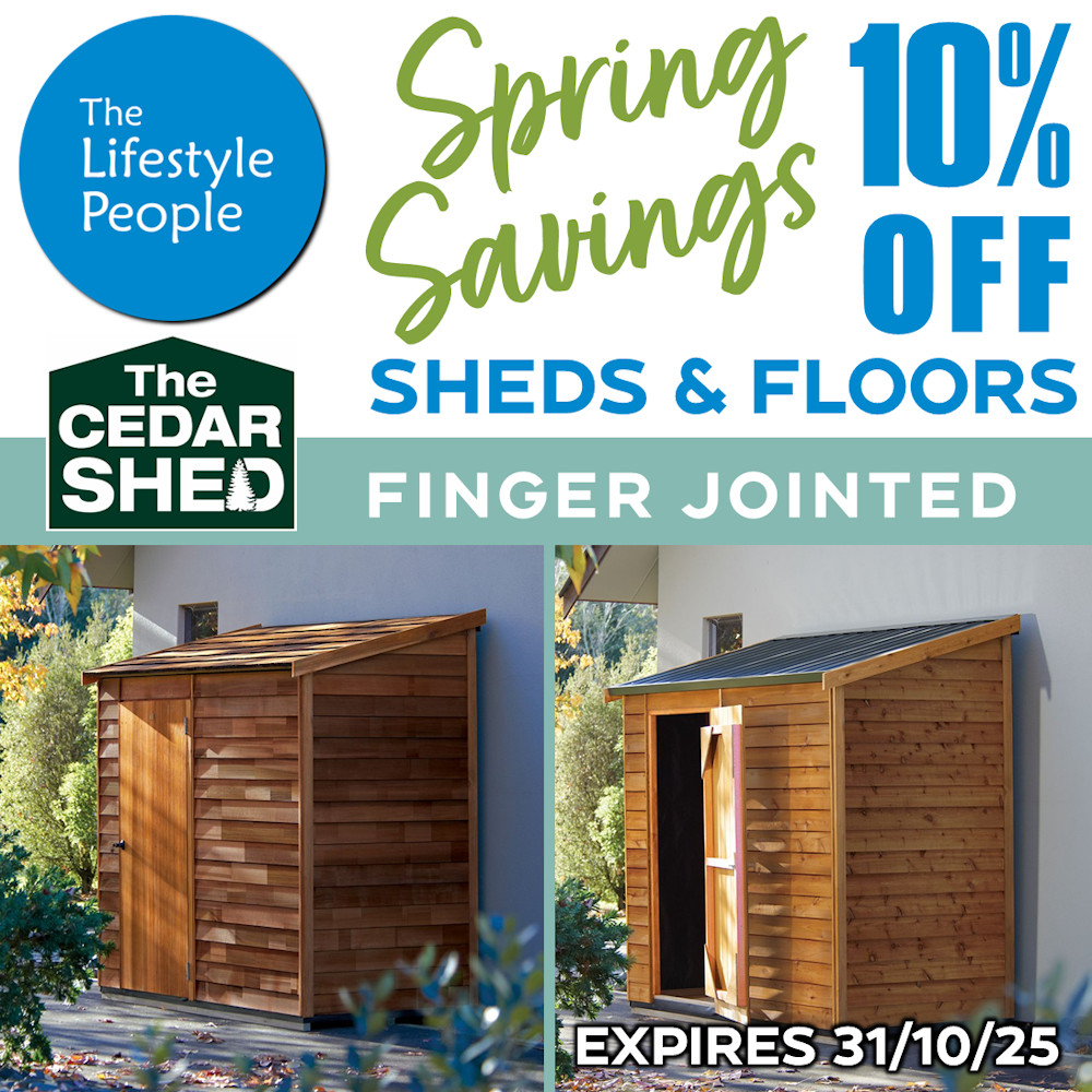 Cambridge Cedar Shed (Finger Jointed) 1.8m x 0.8m