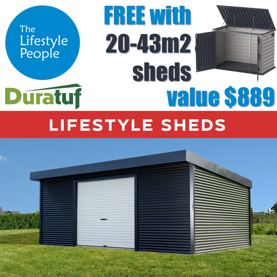 Duratuf Lifestyle HAVELOCK Shed - 4.8m x 4.2m (Colour Finish)