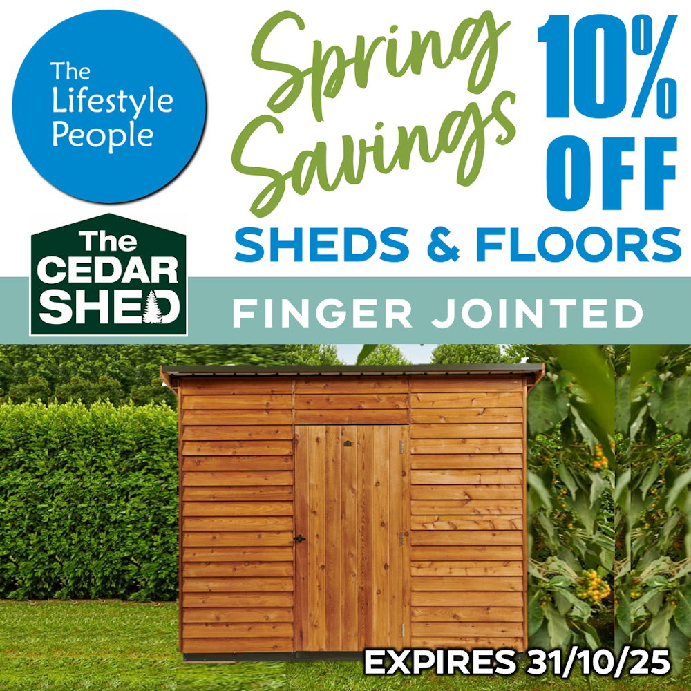 Coventry Cedar Shed (Finger Jointed) 2.7m x 1.5m