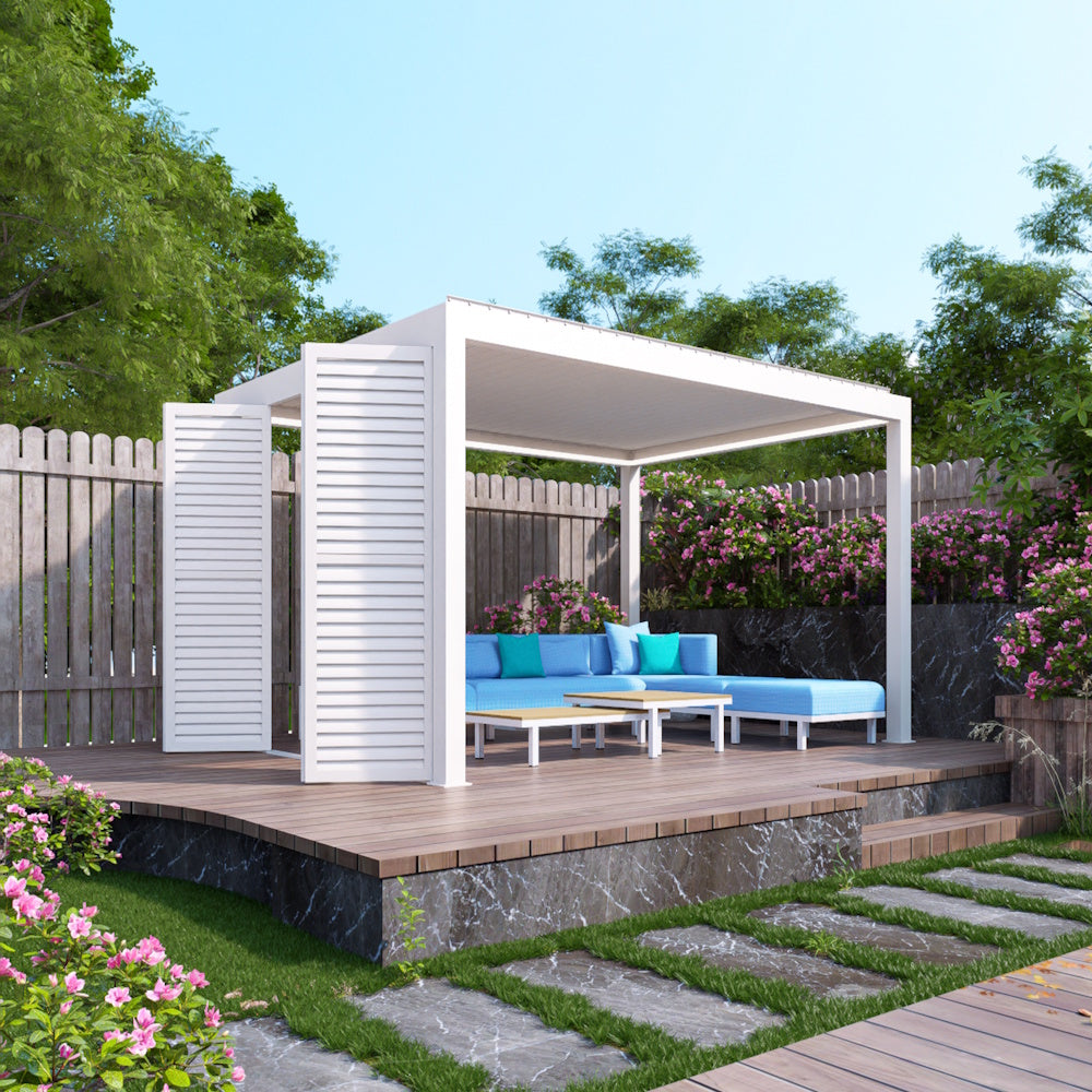 TLP Ultra 3mx3mx2.5m Louvre Pergola LED - Manual - Free Standing