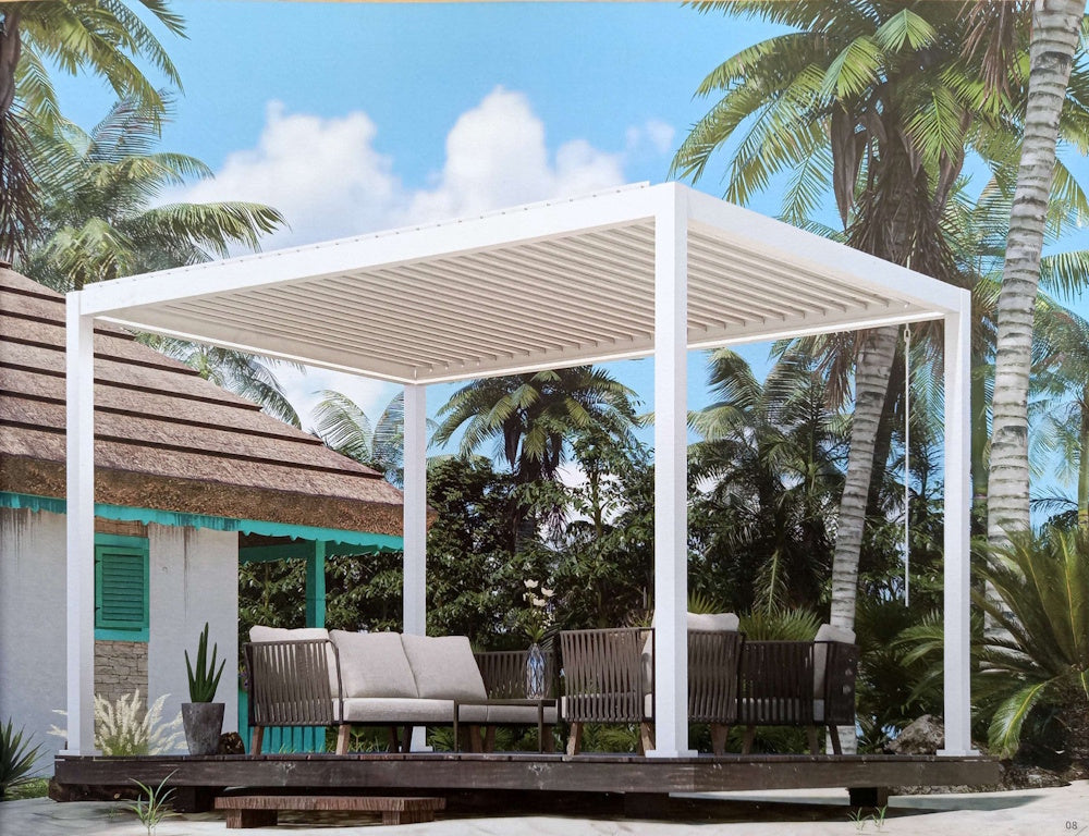 TLP Ultra 5mx4mx2.5m Louvre Pergola LED - Manual - Free Standing