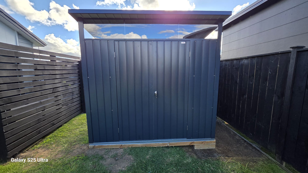 DuraMax Palladium Steel Shed - 2.4m x 1.8m DISPLAY SHED