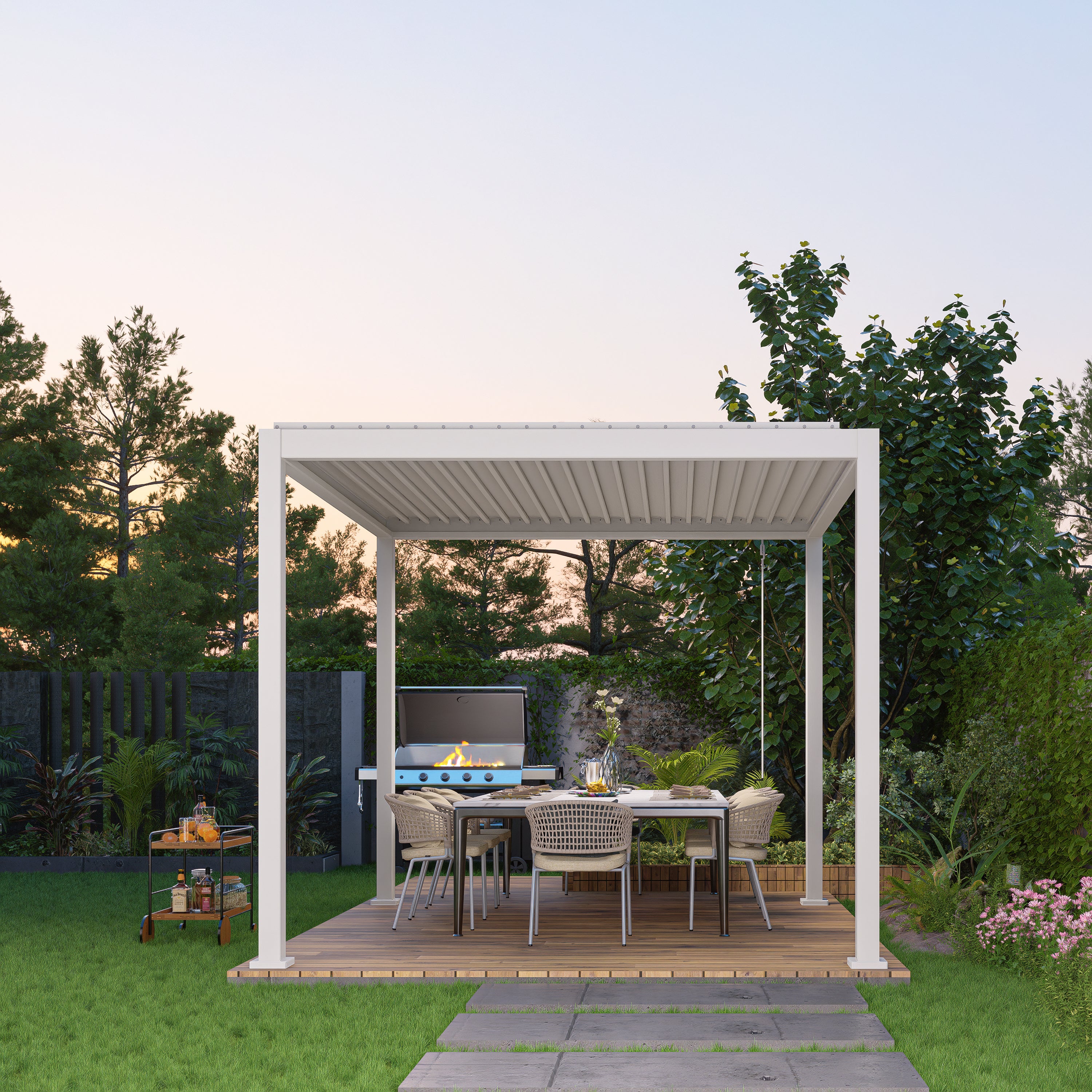 Stellar Louvre Promotion - SAVE 25% - 3mx3m White Louvre & (2) x 3m Manual Blinds