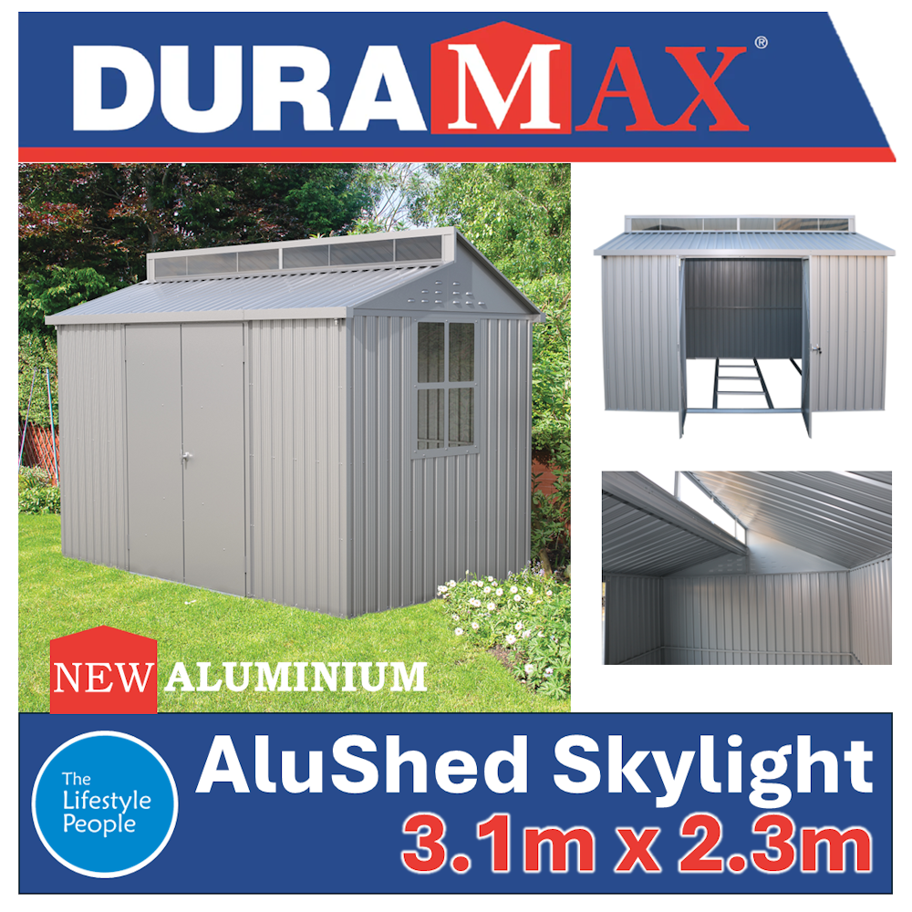 DuraMax AluShed Skylight Shed - 3.1m x 2.3m x 2.3m Kitset