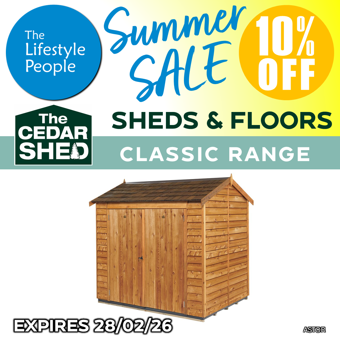 Astor Cedar Shed (Classic) 2.4m x 1.9m