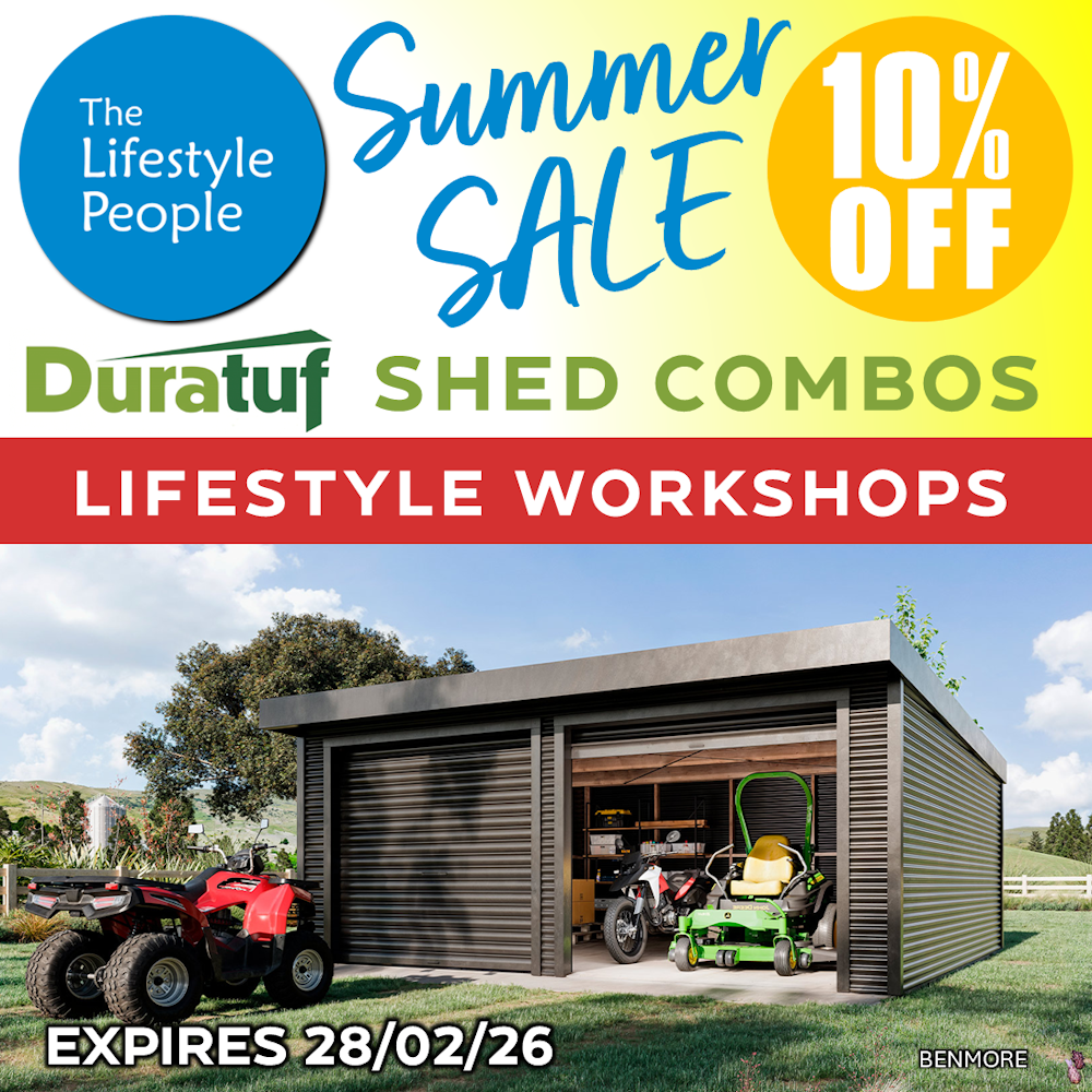 Duratuf Lifestyle BENMORE Workshop DOUBLE ROLLER - 6.0m x 6.0m (Colour Finish)