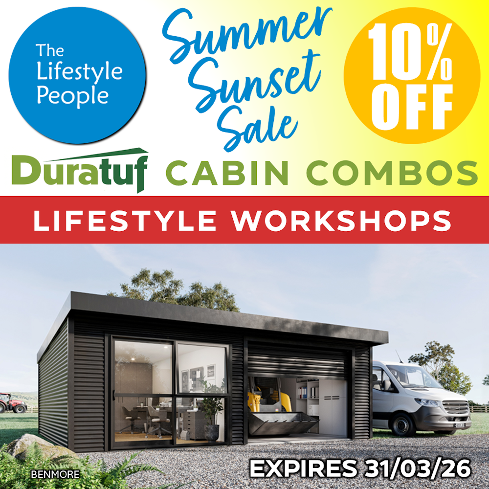 Duratuf Lifestyle BENMORE Workshop ROLLER+R/SLIDER - 6.0m x 6.0m (Colour Finish)