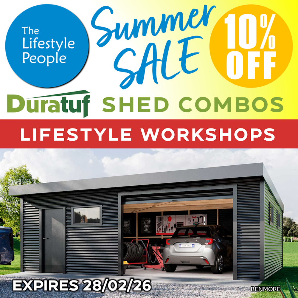 Duratuf Lifestyle BENMORE Workshop STANDARD - 6.0m x 6.0m (Colour Finish)