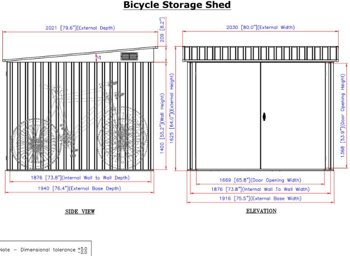 DuraMax 4x Bicycle Store - 1.95m x 1.95m x 1.37m Kitset