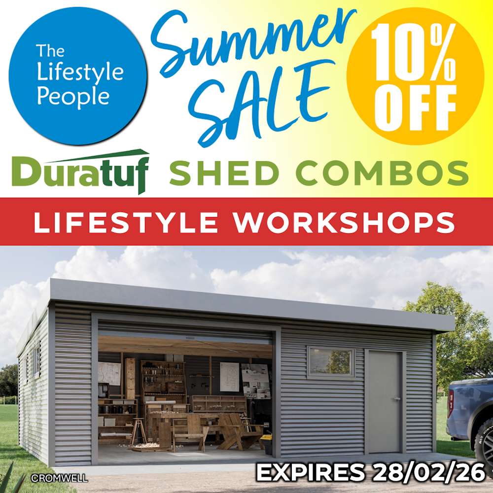 Duratuf Lifestyle CROMWELL Workshop STANDARD - 7.2m x 6.0m (Colour Finish)