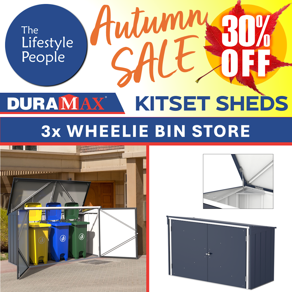 DuraMax 3x Wheelie Bin Store - 2.1m x 0.9m Kitset