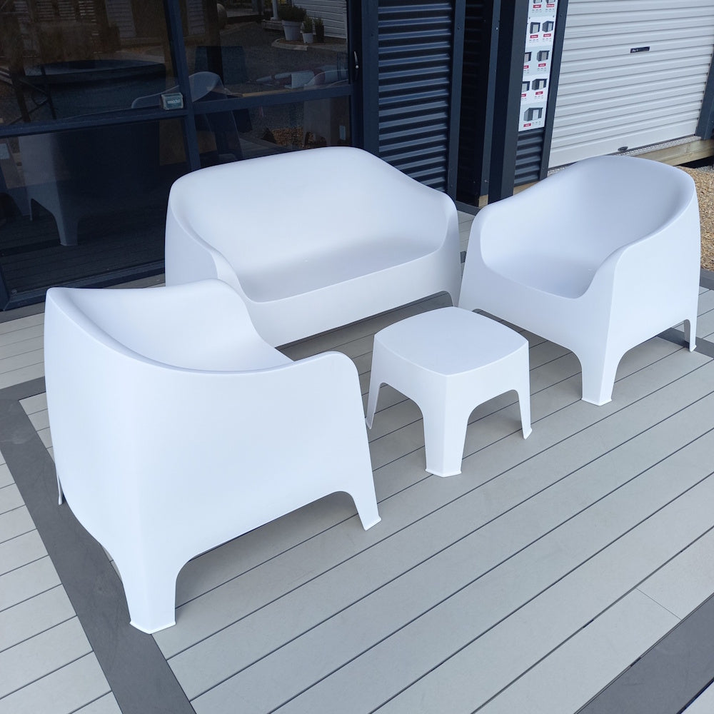 Eva Outdoor Side Table White - 495mm x 495mm x 380mm (h)