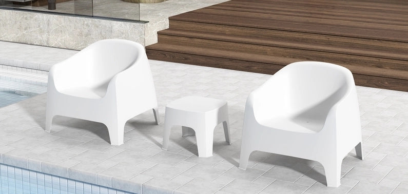 Eva Outdoor Side Table White