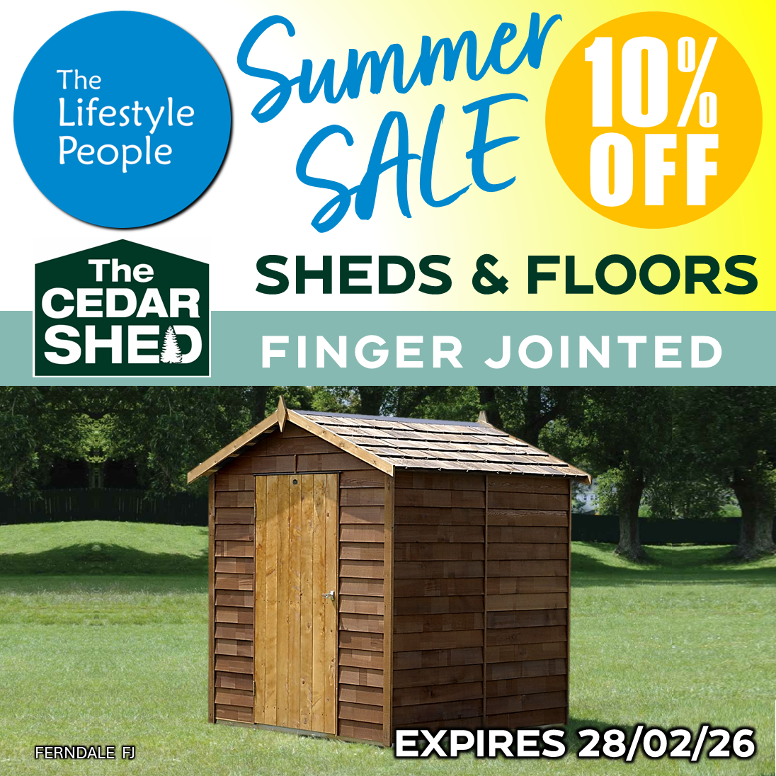 Ferndale Cedar Shed (Finger Jointed) 1.9m x 1.8m
