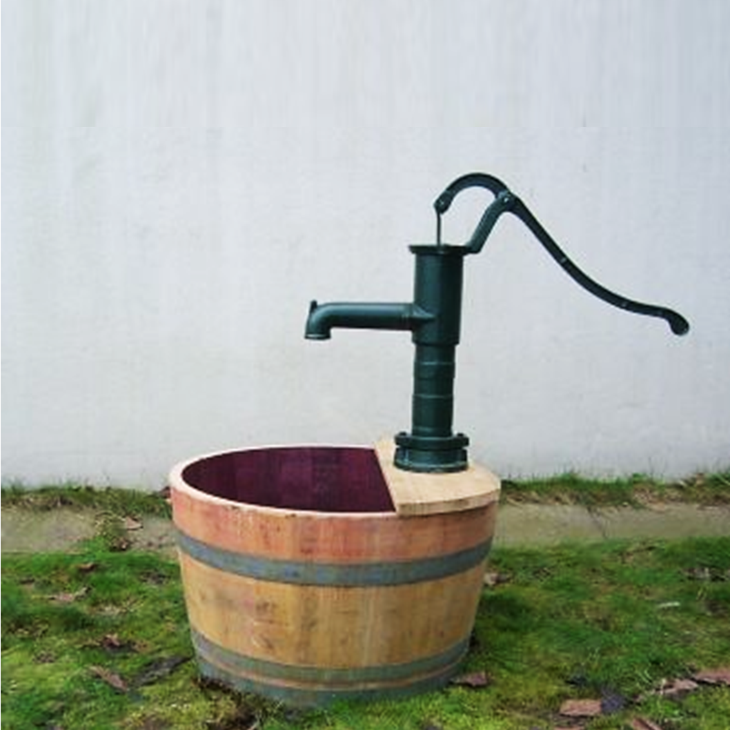 Cast Iron Ornamental Water Pump for Oak Wine Barrel