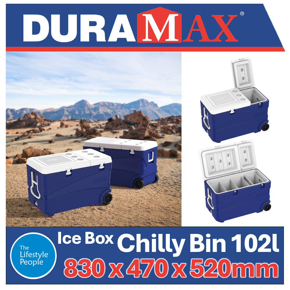 DuraMax Deluxe Ice Box & Chilly Bin 102L - 830 x 470 x 520mm