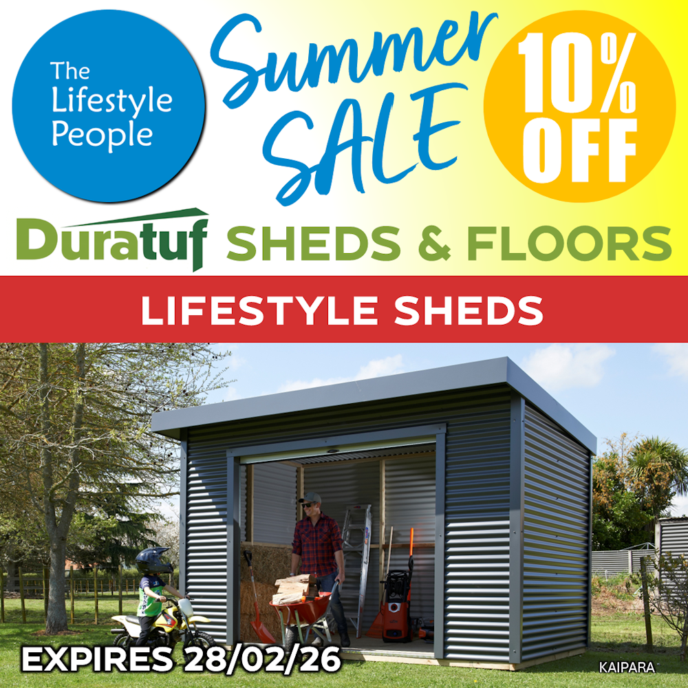 Duratuf Lifestyle KAIPARA Shed - 4.0 m x 2.5 m (Coloured finish)