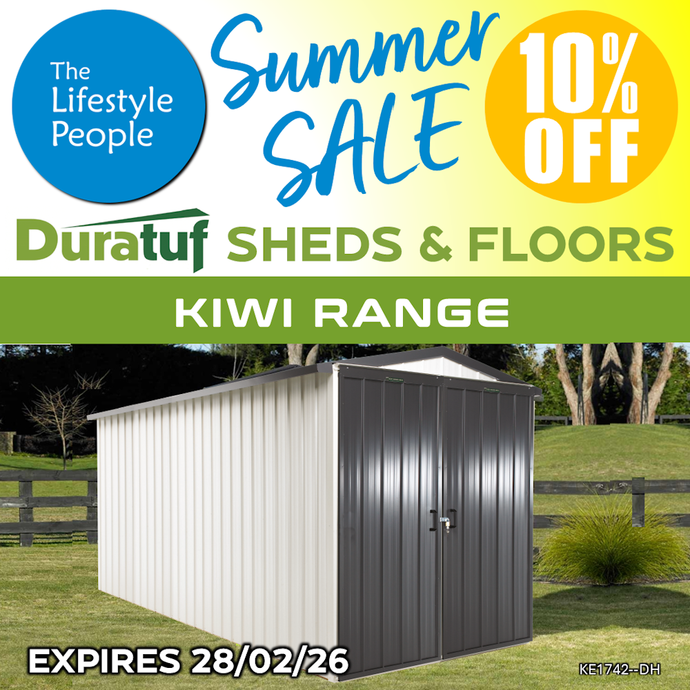 Duratuf Kiwi Shed KE1742-DH - 1.7m x 4.2m (Colour Finish)