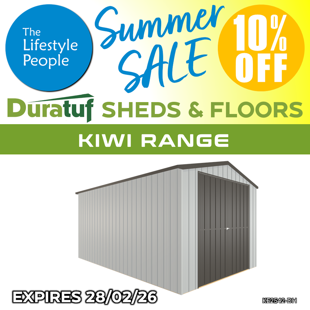 Duratuf Kiwi Shed KE2542-DH - 2.5m x 4.2m (Colour Finish)
