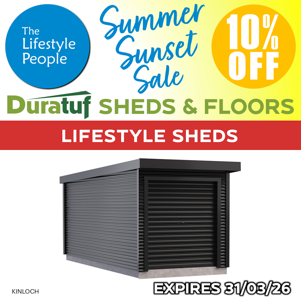 Duratuf Lifestyle KINLOCH Shed - 2.4m x 4.2m (Colour Finish)