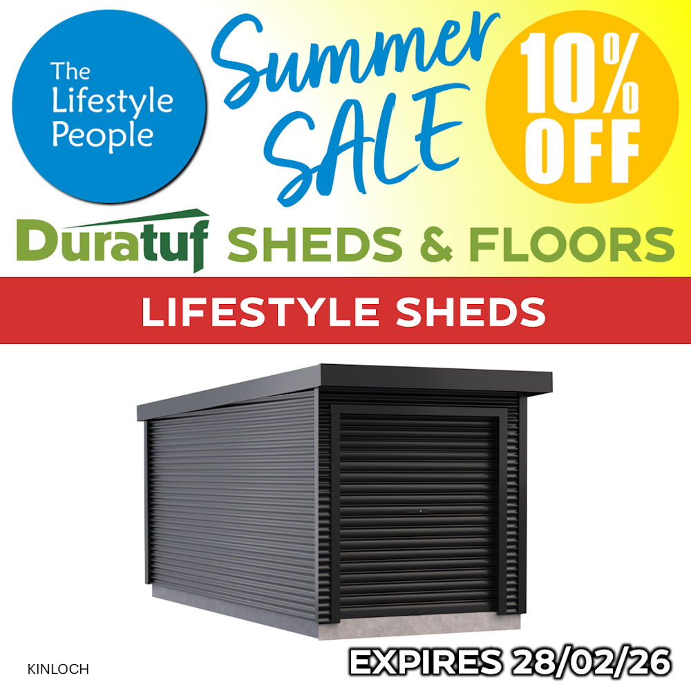 Duratuf Lifestyle KINLOCH Shed - 2.4m x 4.2m (Colour Finish)