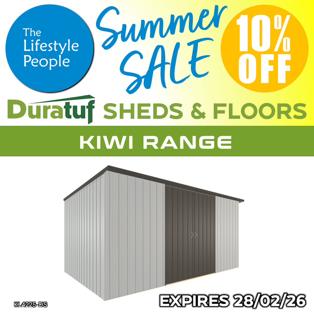 Duratuf Kiwi Shed KL4225-DS - 4.2m x 2.5m (Colour Finish)
