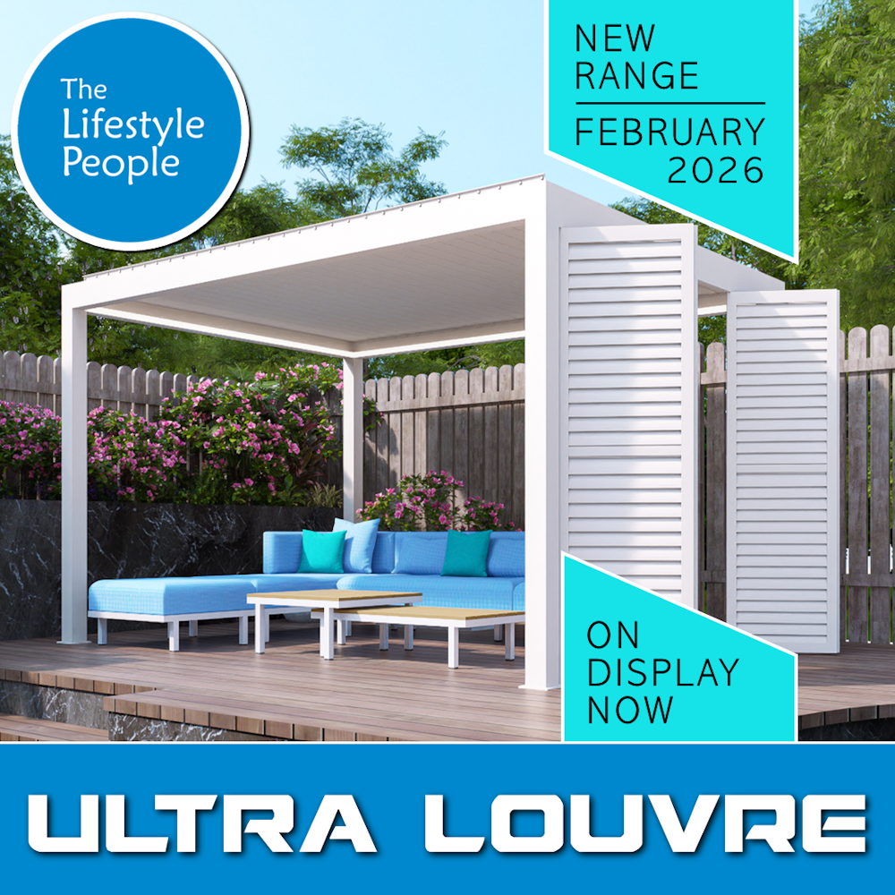 TLP Ultra 3mx3mx2.5m Louvre Pergola LED - Manual - Free Standing