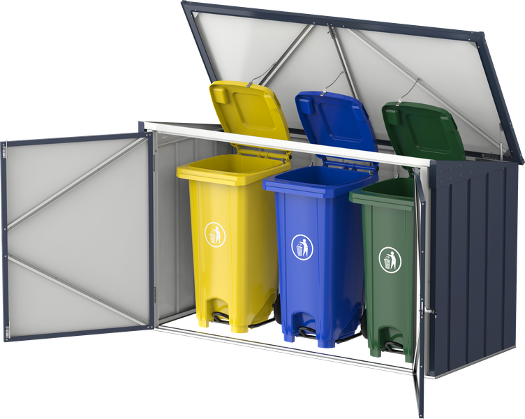 DuraMax 3x Wheelie Bin Store - 2.1m x 0.9m x 1.28m Kitset