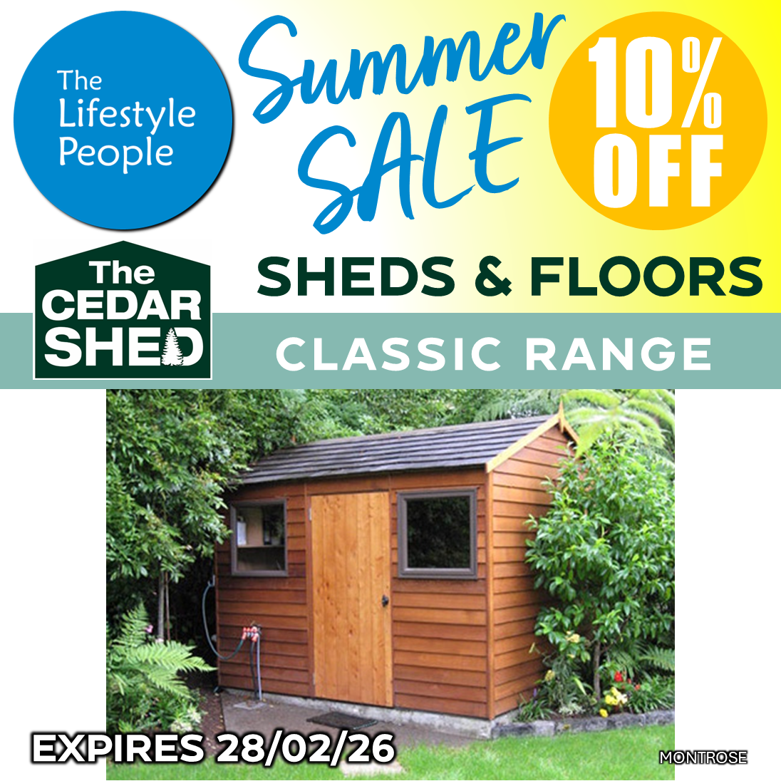 Montrose Cedar Shed (Classic) 3.0m x 2.5m