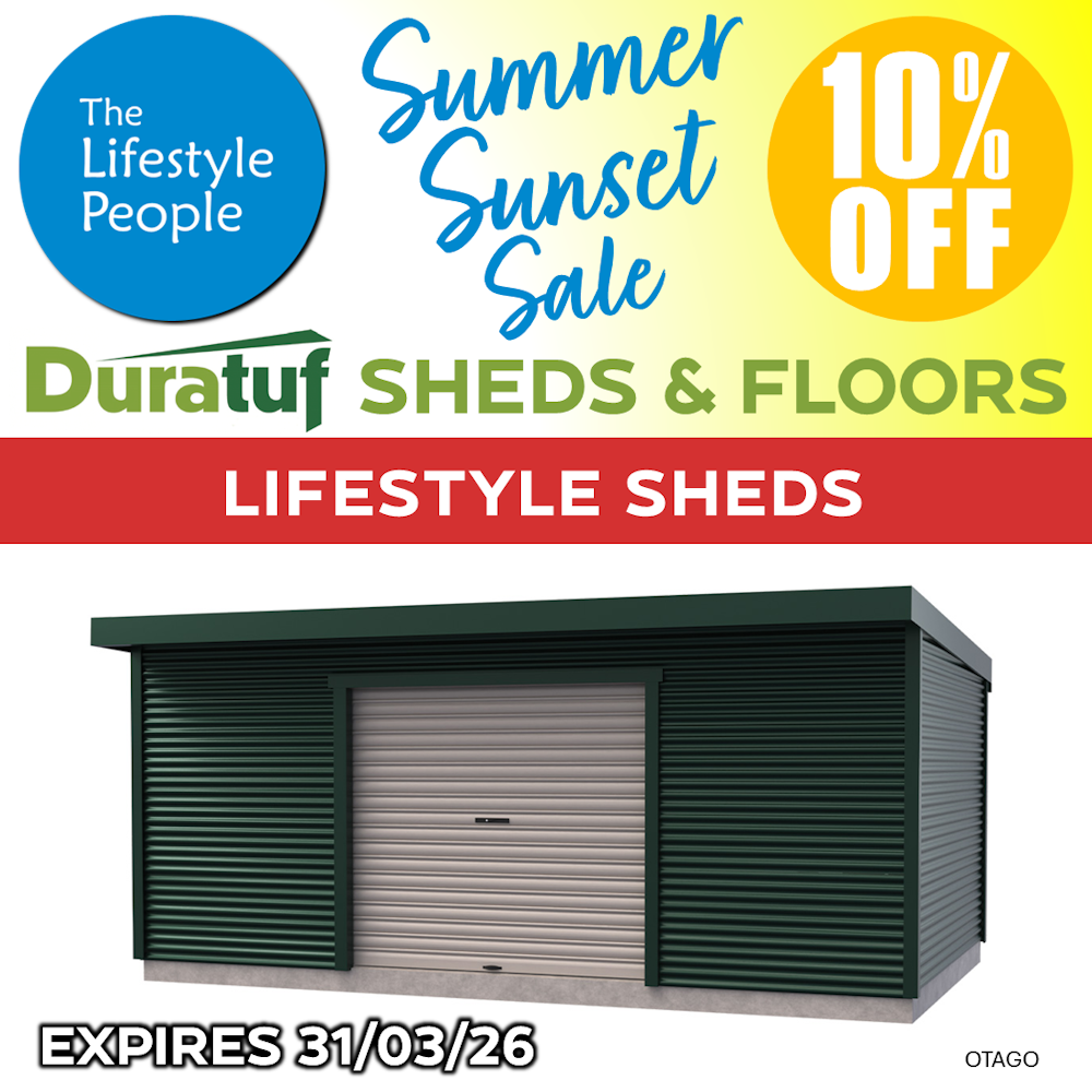 Duratuf Lifestyle OTAGO Shed 6.0 m x 3.6 m (Colour Finish)