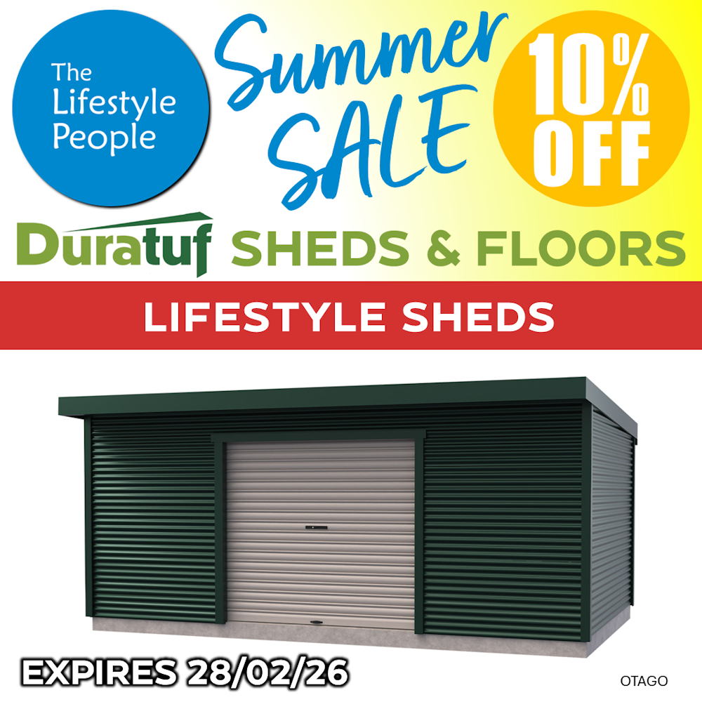 Duratuf Lifestyle OTAGO Shed 6.0 m x 3.6 m (Colour Finish)