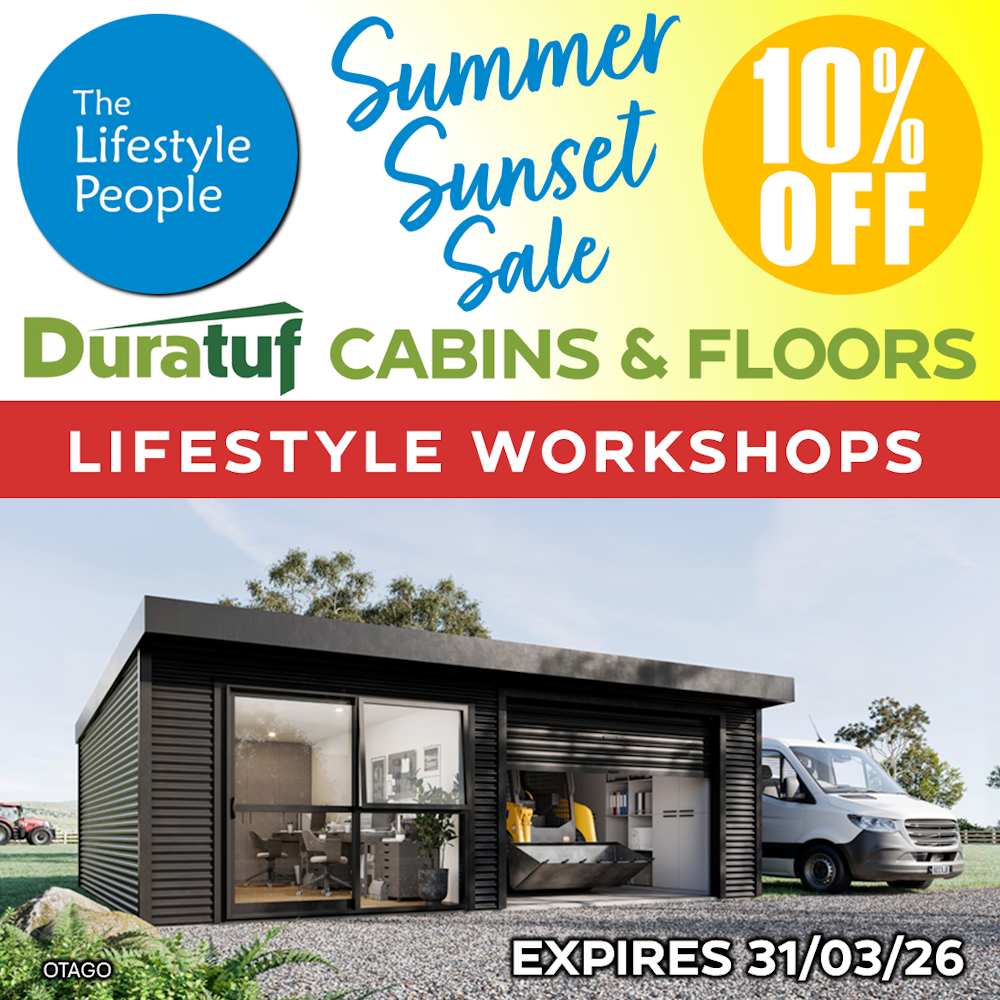 Duratuf Lifestyle OTAGO Workshop ROLLER+R/SLIDER - 6.0m x 3.6m (Colour Finish)