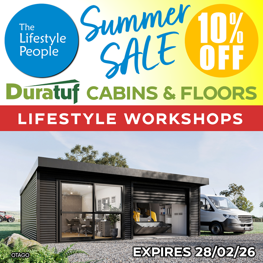 Duratuf Lifestyle OTAGO Workshop ROLLER+R/SLIDER - 6.0m x 3.6m (Colour Finish)