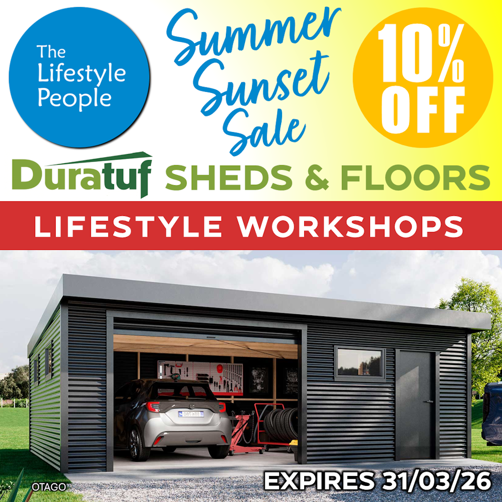 Duratuf Lifestyle OTAGO Workshop STANDARD - 6.0m x 3.6m (Colour Finish)