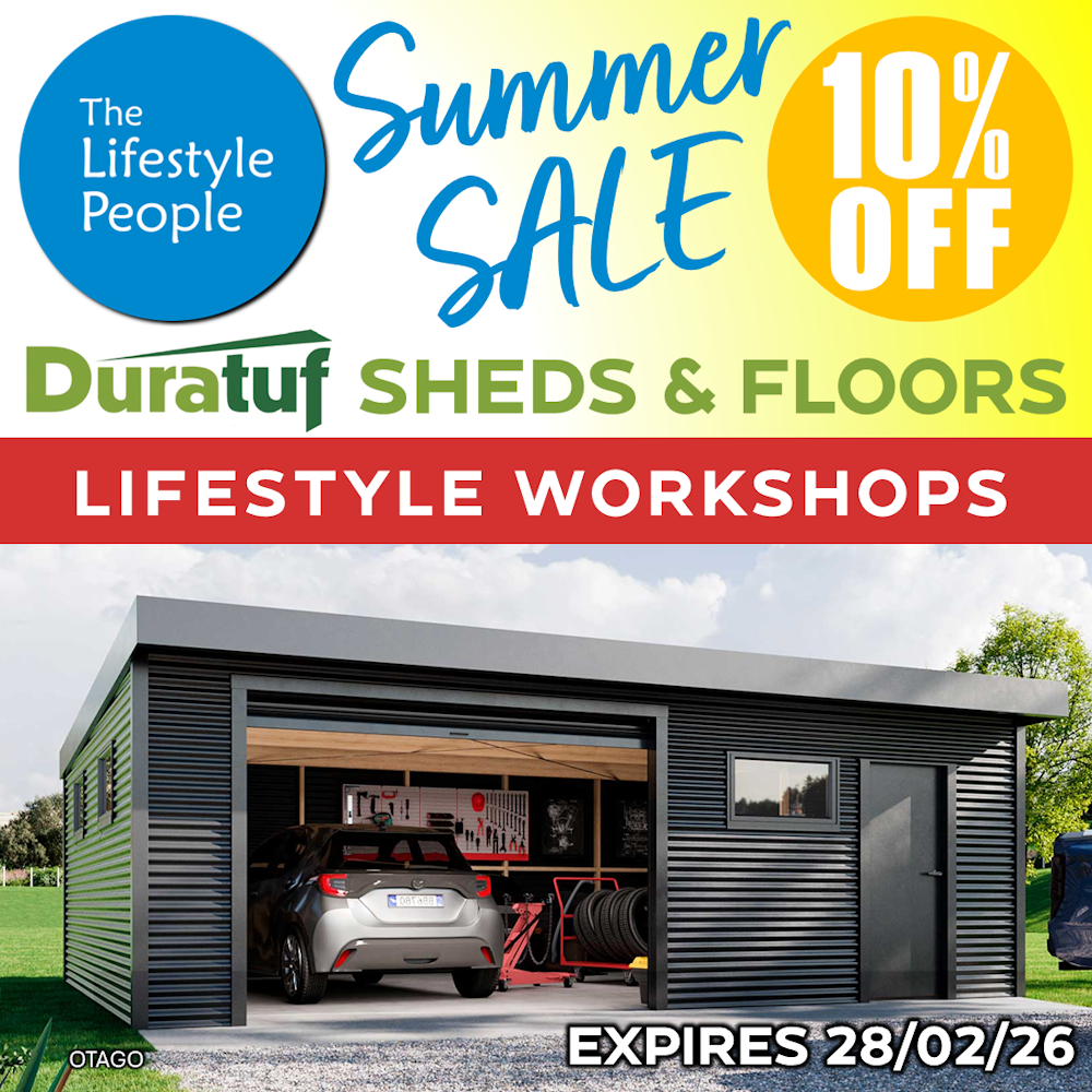 Duratuf Lifestyle OTAGO Workshop STANDARD - 6.0m x 3.6m (Colour Finish)