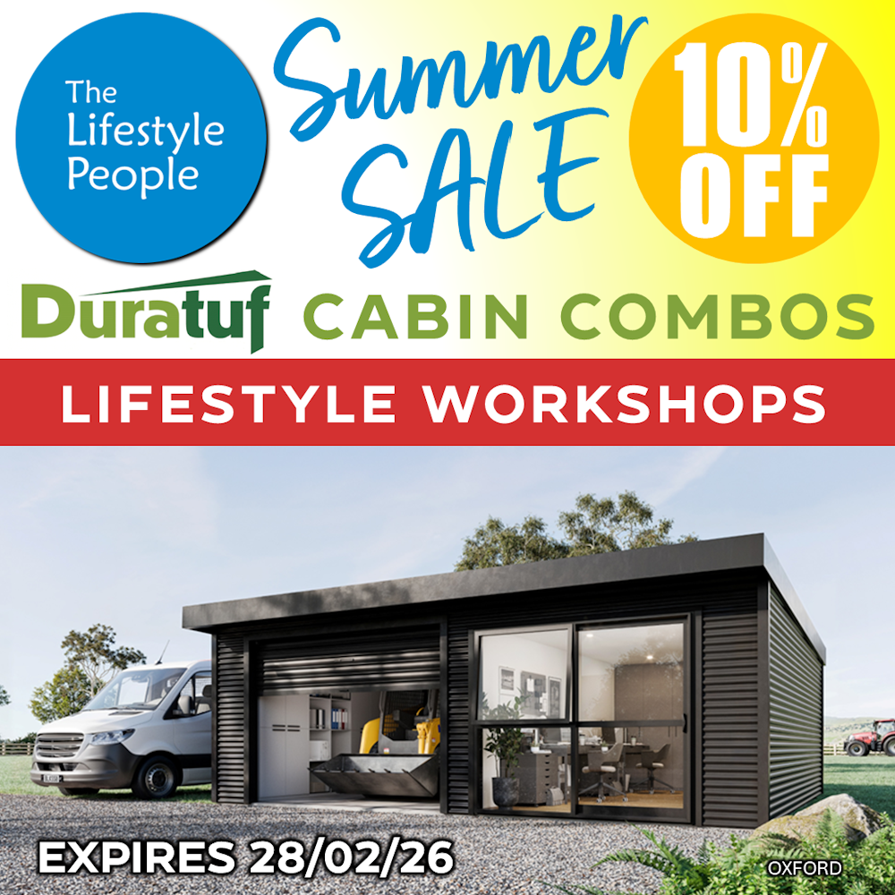 Duratuf Lifestyle OXFORD Workshop ROLLER+R/SLIDER - 6.0m x 4.8m (Colour Finish)