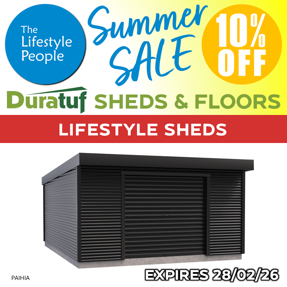 Duratuf Lifestyle PAIHIA Shed - 4.8m x 6.0m (Colour Finish)