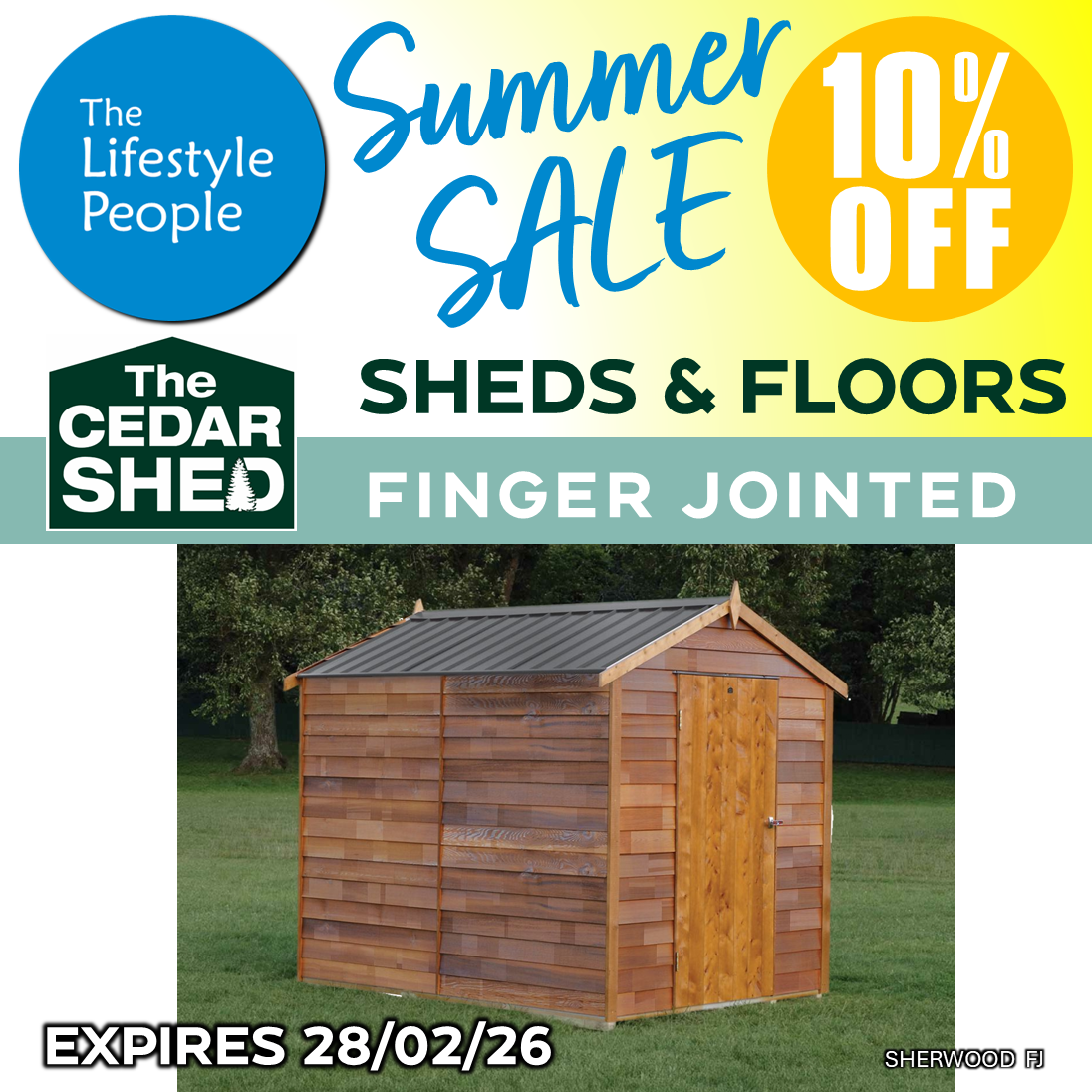 Sherwood Cedar Shed (Finger Jointed) 1.9m x 2.4m