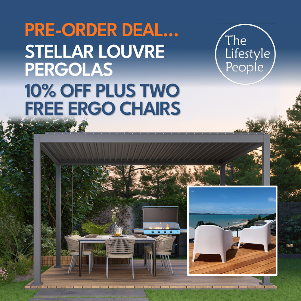 TLP Stellar Louvre Pergola - 4mx3mx2.5m - Graphite Grey RAL 7043 - Amazing Pre Sale OFFER !